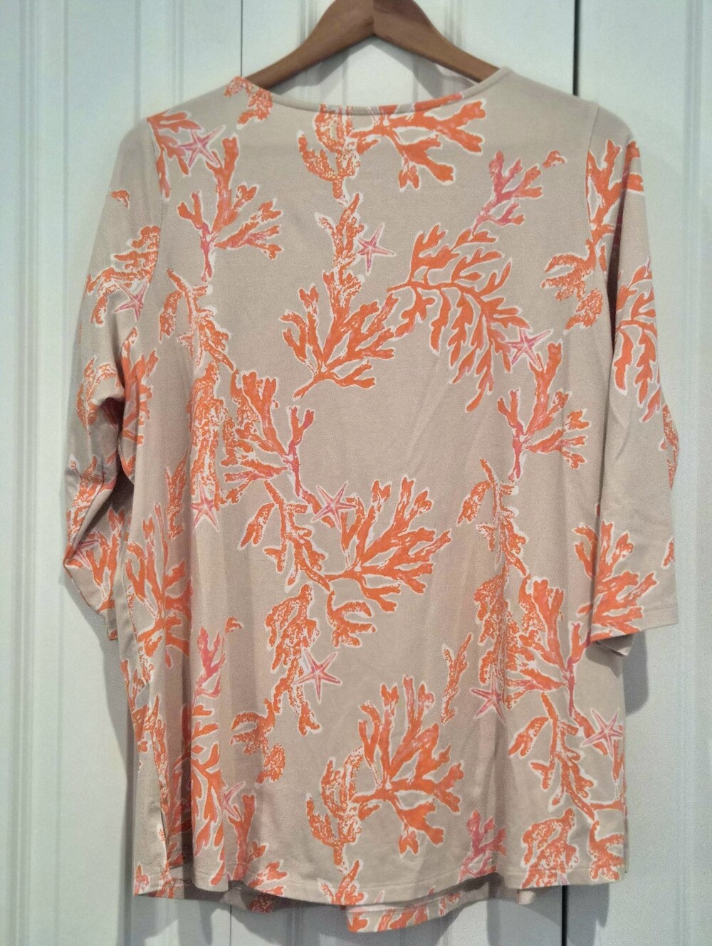 Belle by Kim Gravel Primabelle Coral Reef Tassel Half Zip Top 1X - Picture 2 of 6